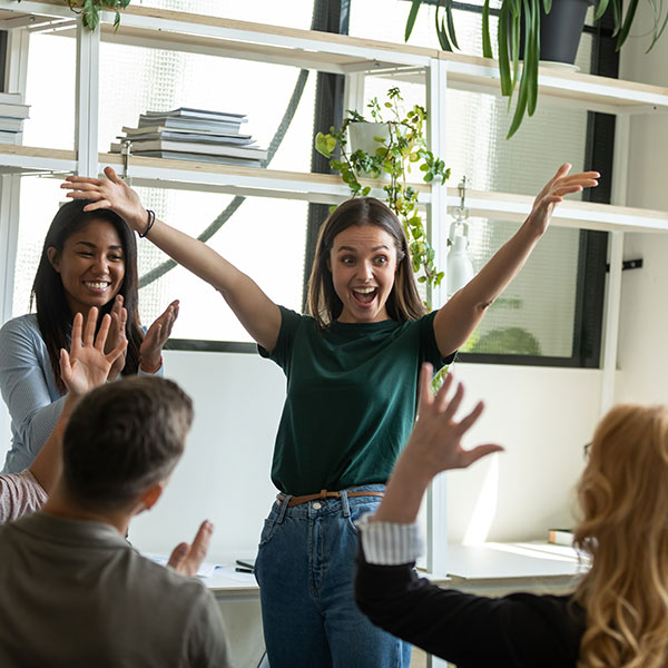 Positive team meeting