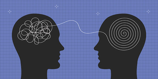 Illustration of 2 minds working together